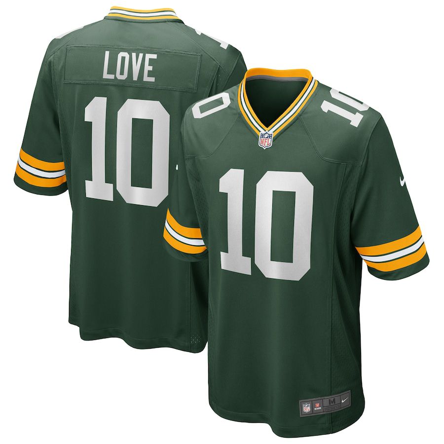 Men Green Bay Packers 10 Jordan Love Nike Green Player Game NFL Jersey